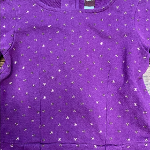 Tea Collection Girls Violet French Terry Floral Print Zippered Dress Size 5 - Picture 5 of 16